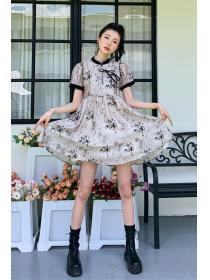 Chinese style cheongsam summer dress for women