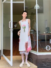  Three-dimensional Flower Chic Sleeveless dress for women