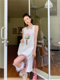  Three-dimensional Flower Chic Sleeveless dress for women