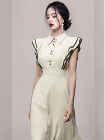 Korean Style Doll Collars Slim Waist Dress 
