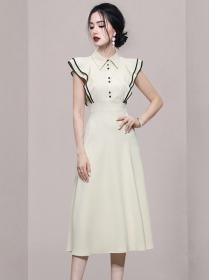 Korean Style Doll Collars Slim Waist Dress 