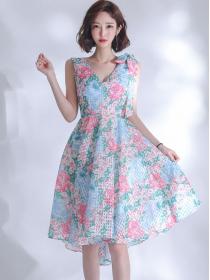 Korean Style Lace Floral Print Dress 
