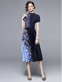 Fashion Style Drape Stand Collars 2 PCS Dress