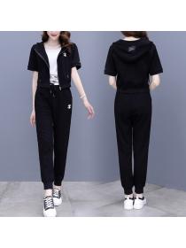 New style casual sports suit women's summer fashion short-sleeved three-piece suit