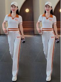 Summer new casual fashion suit women's short-sleeved T-shirt +  two-piece set