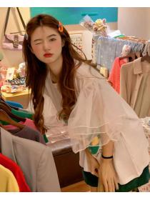 Korean Style Gauze Matching Sweet T  Shirt