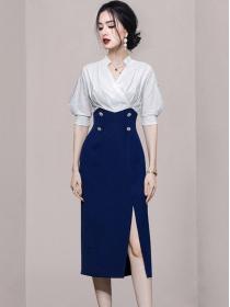 Summer new style Korean fashion temperament  professional dress midi dress