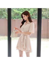 Korean style fashion temperament elegant shirt dress