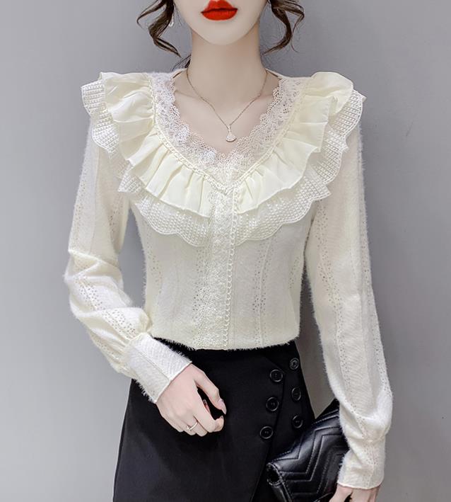 Korean Style Lace Hollow Out Fashion Blouse