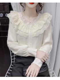 Korean Style Lace Hollow Out Fashion Blouse 