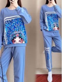 Women's Korean  trendy loose sweater casual  two-piece suit