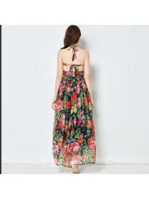 Sexy Lace-Up Backless High-waist Slim Fit Swing Dress