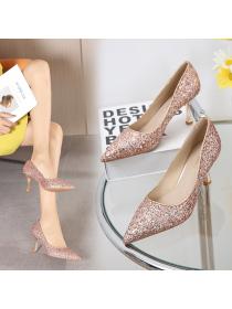 Sequin sexy  pointed toe party high heels gradient wedding shoes 