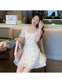 Summer new Korean style floral dress temperament Fashion dress
