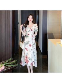 Summer new Korean style Fashion V-neck dress