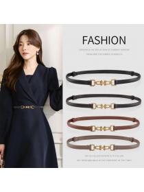 New style buckle adjustable leather belt women's thin belt for dress