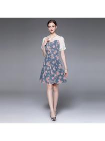 Summer temperament trend fashion slim fit slim denim dress