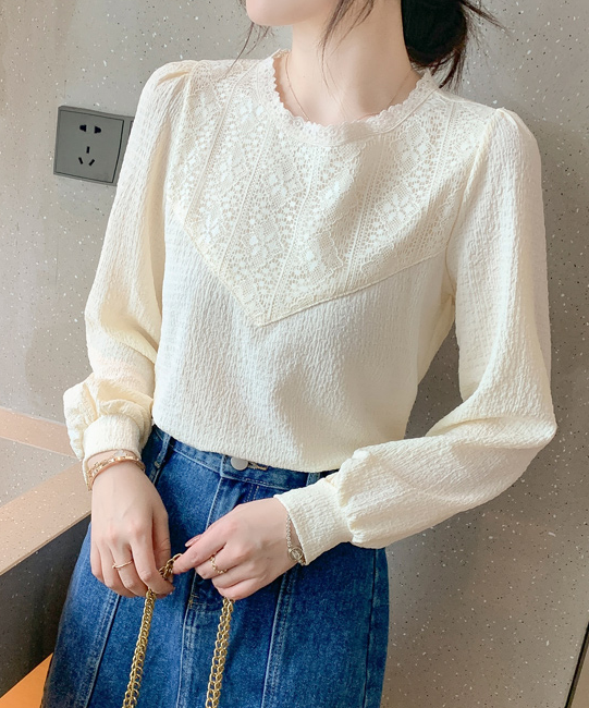 women's lace Korean style long sleeves bottoming shirt