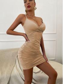 Outlet hot style Sexy Summer V neck Straps Bodycon dress