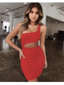 Outlet hot style Single shoulder wrap chest sexy nightclub dress