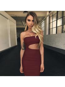 Outlet hot style Single shoulder wrap chest sexy nightclub dress