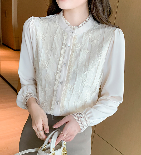 women's korean style top long sleeve chiffon shirt