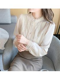 women's korean style top long sleeve chiffon shirt 
