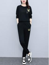 Korean style Plus size Sport wear two-piece suit