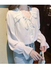 women's chiffon shirt top white shirt