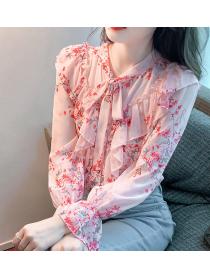 women's Korean style ruffle bottoming shirt