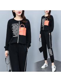 New style Women's Fashion Loose Long Sleeves Casual Suit Two-piece Set