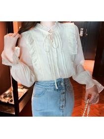 women's flared sleeve transparent top 