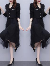 Autumn new fashion mesh princess skirt+Blazer two-piece set