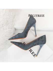 European style high-heeled shallow mouth pointed stiletto high heels sexy nightclub shoes