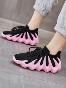 Women's lace-up elastic sneakers couples Sport shoes