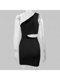 Outlet hot style Sexy Single shoulder summer short Bodycon dress