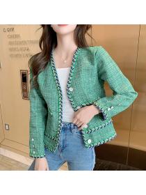 Fashion style Temperament V neck Woven Jacket for women