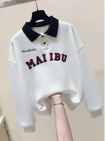 Korean style Letter embroidery sweater loose casual Top