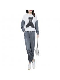 New style women's sports suits casual fashion Plus size sweater two-piece set