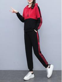 Casual hooded sweater sports suit women's f fashionable two-piece suit