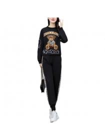 New style plus size Cartoon sweater casual sports suit