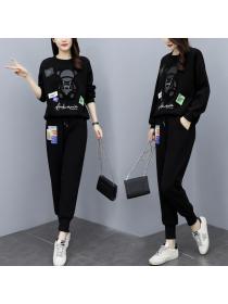 Fashion style women's fashion casual sweater long-sleeved two-piece set