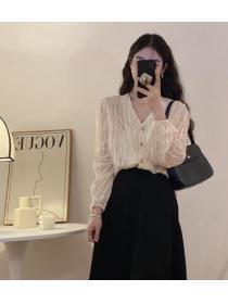 On Sale Pure Color Fashion Style Sweet Blouse 