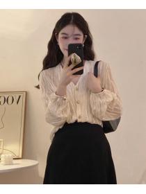 On Sale Pure Color Fashion Style Sweet Blouse 