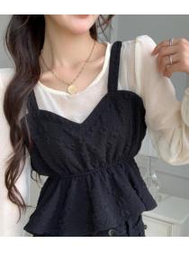 On Sale Color Matching Sweet Fresh Blouse 