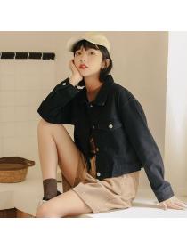 women's short loose denim jacket Korean style jacket