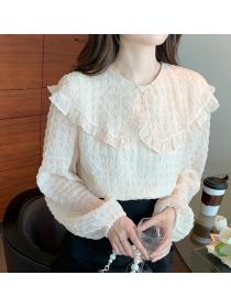 Korean style long-sleeved Thin chiffon shirt