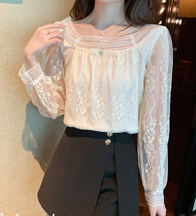 Korean style Fashion  Lace Shirt