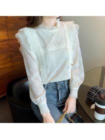 Autumn Korean-style mesh top Chiffon shirt