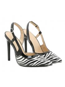 Women's Zebra print elegant pointed toe stiletto Sandals